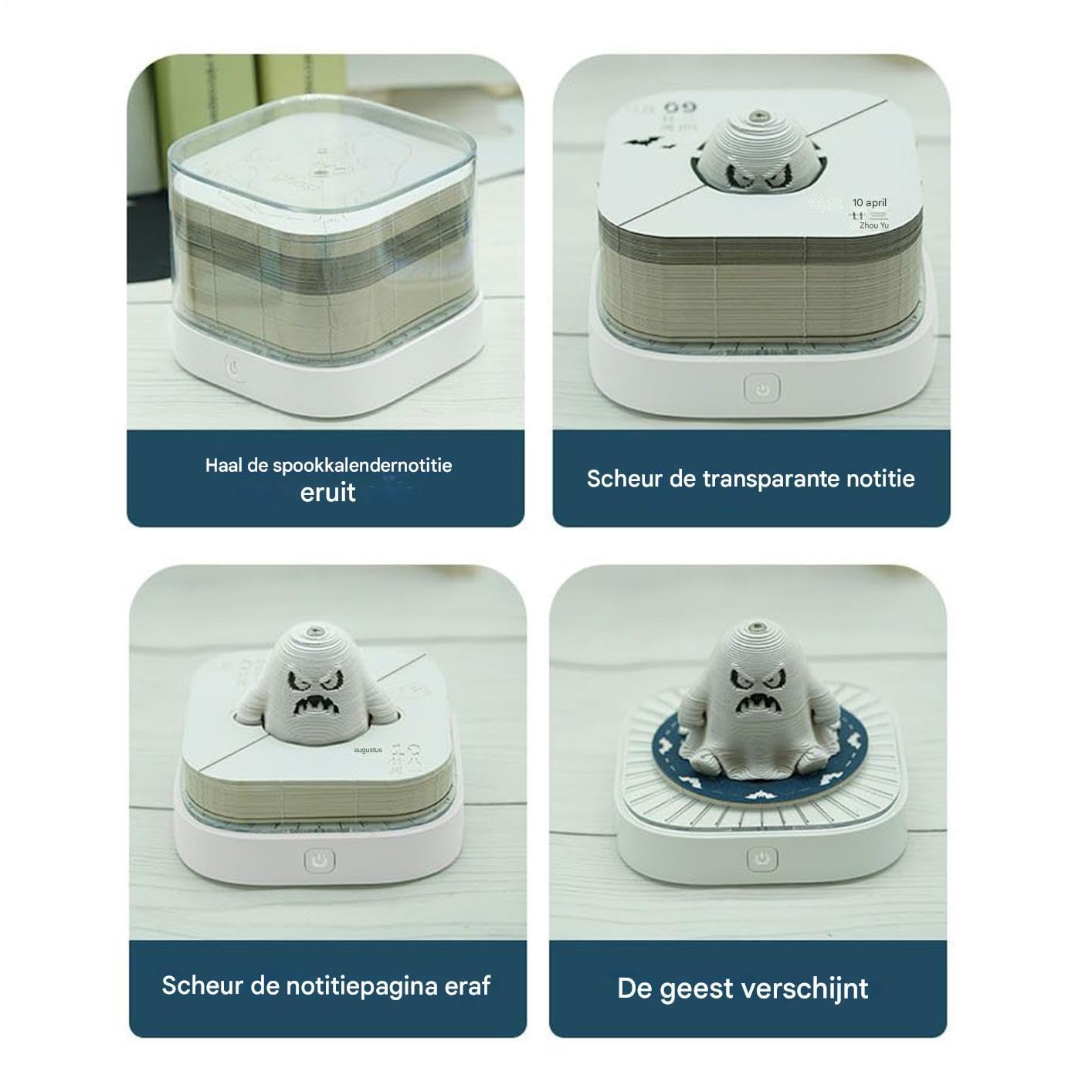 2026 Schreibtischkalender - 3D Memokladblock Scheuraphierbar