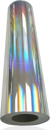 Turner Moore - Rollo de vinilo holográfico de 24 pulgadas 24 pulgadas de ancho x 10 yardas vinilo holográfico arcoíris vinilo plateado holográfico
