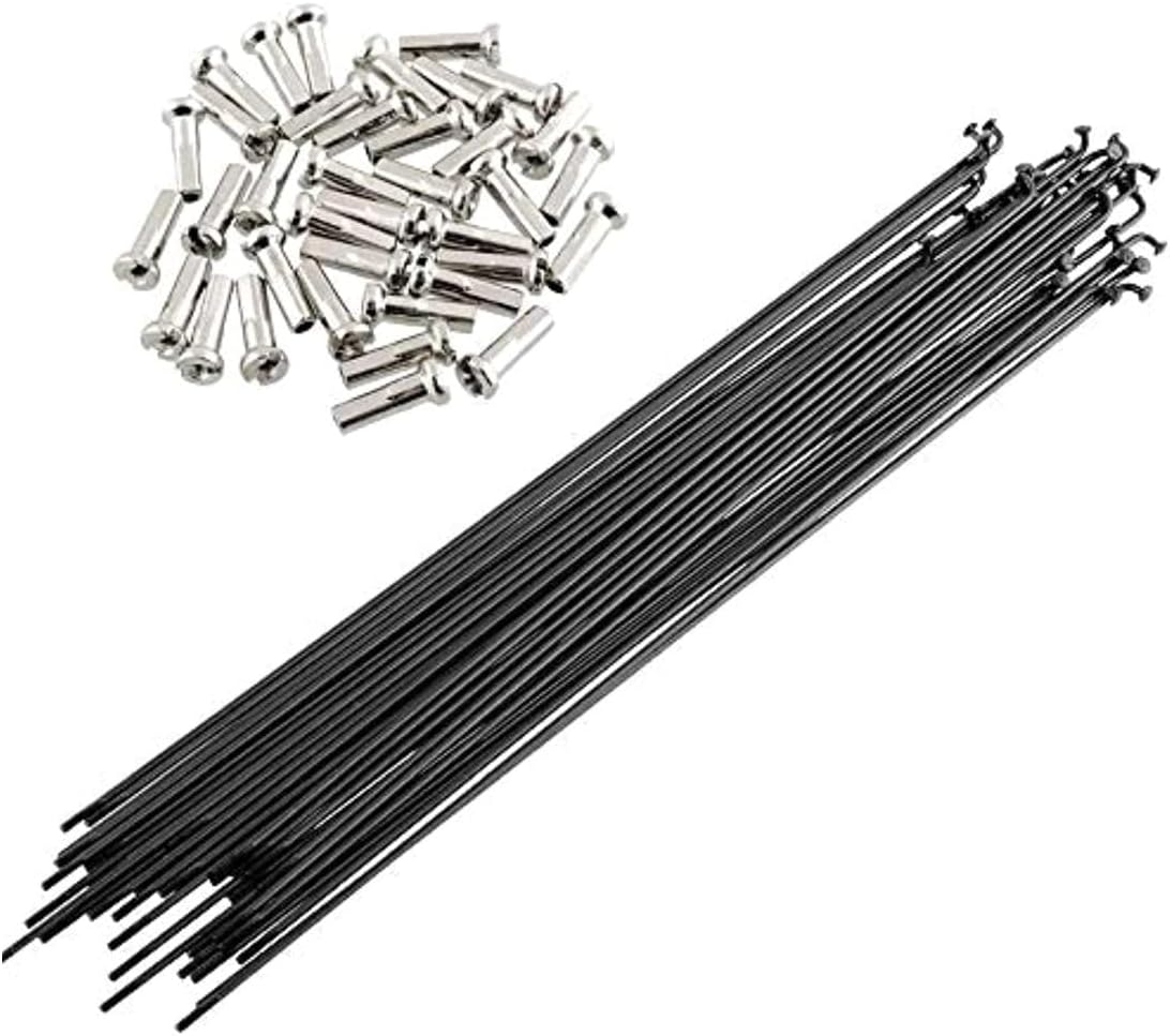 SENQI 36pcs 14G J Bend Bicycle Steel Spokes 170mm-290mm W/Nipples (292mm)