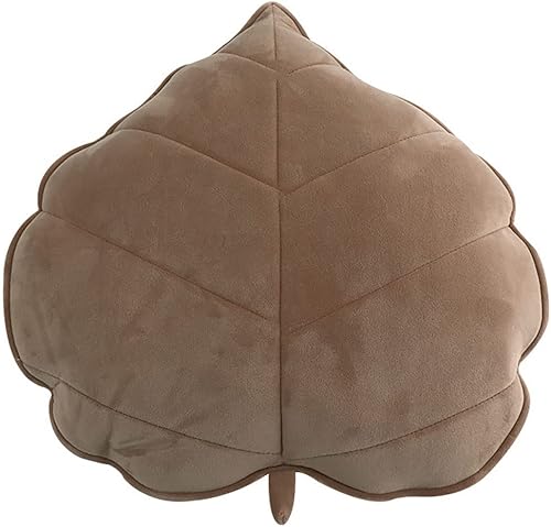 Miniatura 10 de Almohada de hojas de árbol, bonita almohada con forma de planta, cojín suave para dormitorio, sofá, sala de estar, decoración del hogar (19.69 x