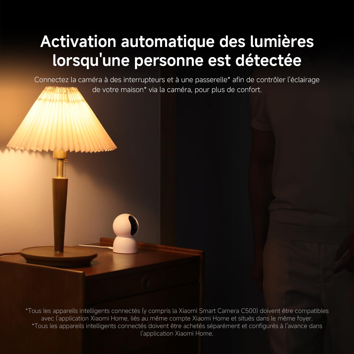 XIAOMI C500 Camera Interieur, 3,5K 6MP 360° Caméras de Surveillance, Alexa | Détection Personnes/Animaux, Suivi Auto, Couleurs Réelles En Faible Luminosité, Audio Bidirectionnel, Wi-Fi 6 2,4/5 GHz