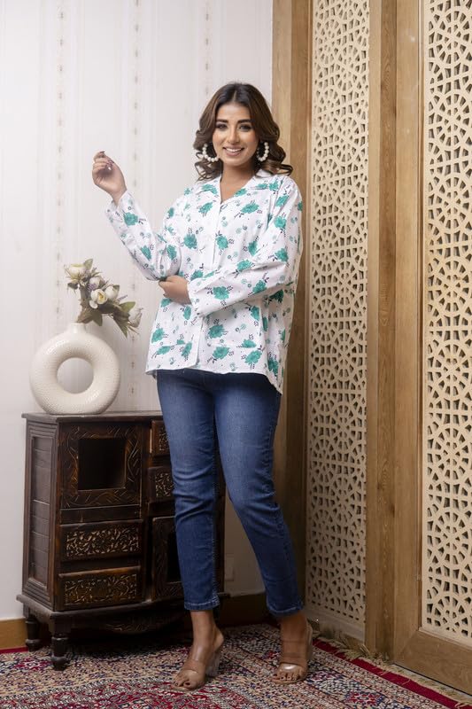 Image of Women's Cotton Floral Printed Summer Coat | Helps to Protect From Sunrays, Dust Pollution, Sunburn, Tanning of Skin | Ideal for Driving, Hot Summers, Traveling