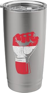 Austrian Flag Handfist Austrian Roots Austrian Pride Austria Stainless Steel Insulated Tumbler