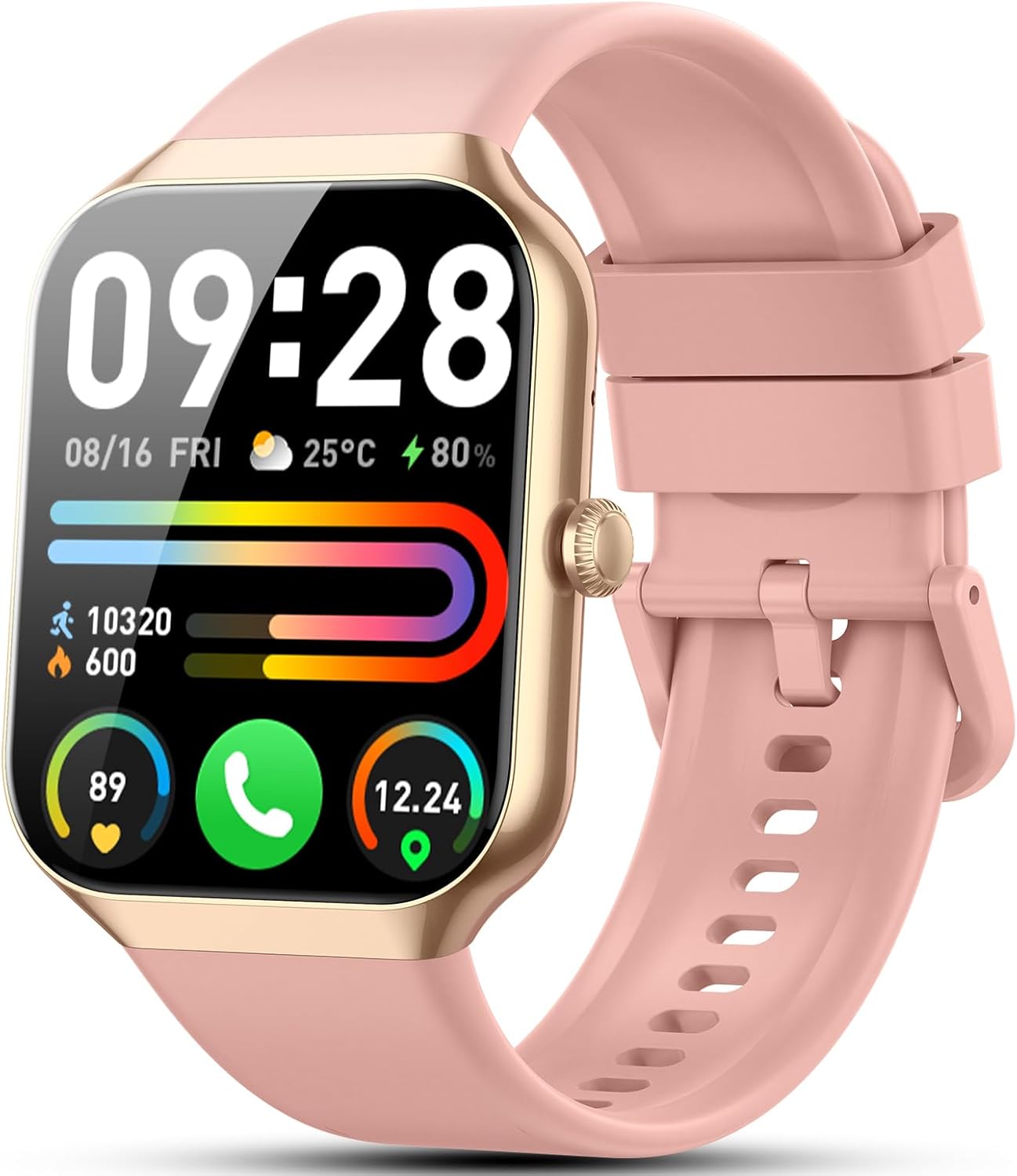 Smart Watch for Men Women(Answer/Make Call), 1.96″ HD Smartwatch 2025 Fitness Watch with 110+ Sport Modes/Heart Rate/Sleep Monitor/Pedometer, IP68 Waterproof Fitness Activity Tracker for Android iOS