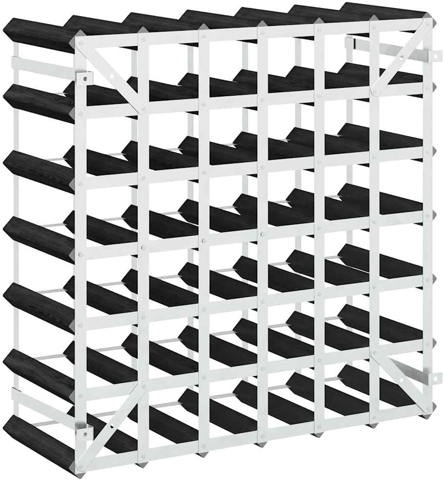 vidaXL Solid Wood Pine Wine Rack for 42 Bottles Home Indoor Living Room Kitchen Storage Cabinet Wine Rack Bottle Holder Furniture Black