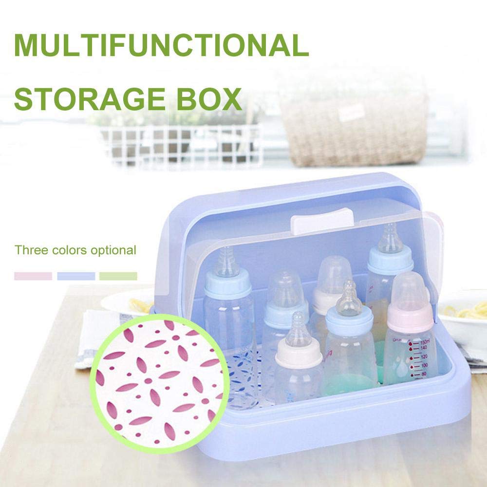 Scolapiatti per biberon, multifunzione, portatile, con coperchio anti-polvere, organizer per la casa e la cucina