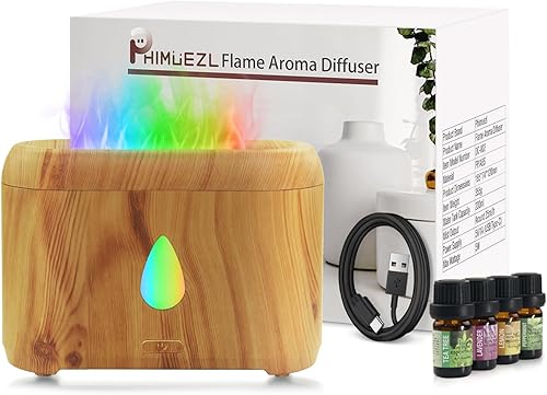 Miniatura 6 de Difusor de llama para aceites esenciales, difusores de aroma ultrasónicos de 200 ml con niebla fría, difusor de aromaterapia con protección de Grano