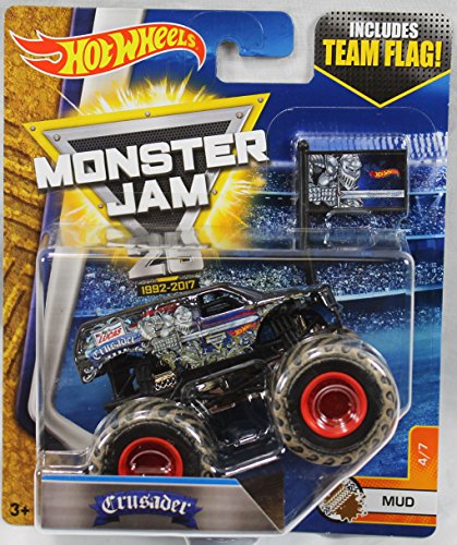 Hot Wheels 2017 Monster Jam 1:64 Scale Truck with Team Flag - Crusader