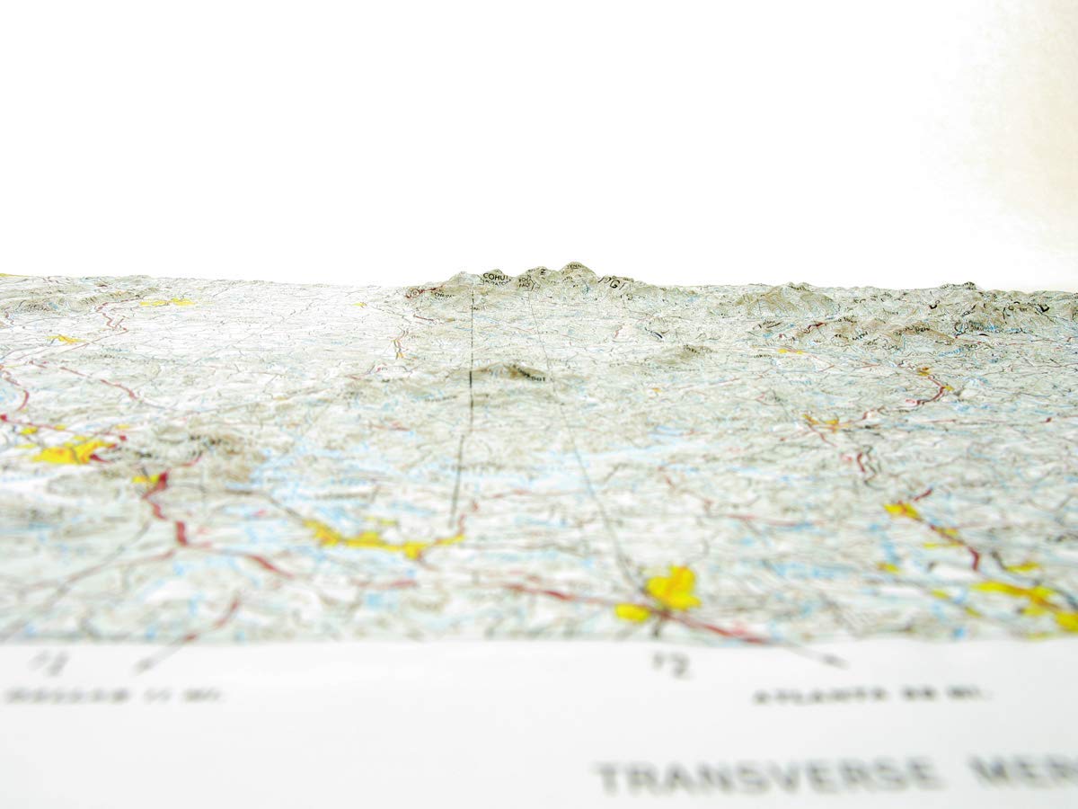 Hubbard Scientific 3D Rome, GA Map | A True Raised Relief Map - You Can Feel the Terrain | Vacuum-formed Molded | 33'' x 21'' | Detailed Topography - Image 2