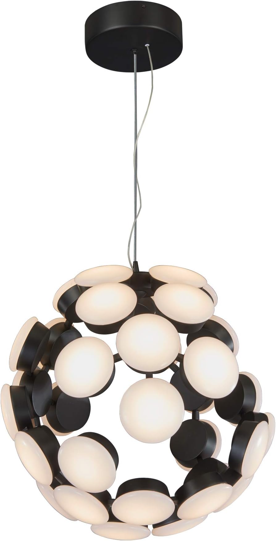 VONN VMC32610BL Globe Chandelier, 15.55"L x 15.55"W x 134.25"H, Black