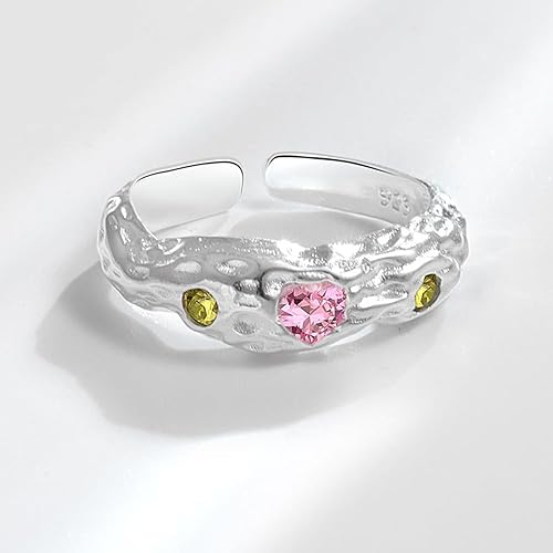 Miniatura 8 de Anillo de piedra natural púrpura con luna y estrella, chapado en oro de 18 quilates, anillo abierto ajustable para mujeres y niñas