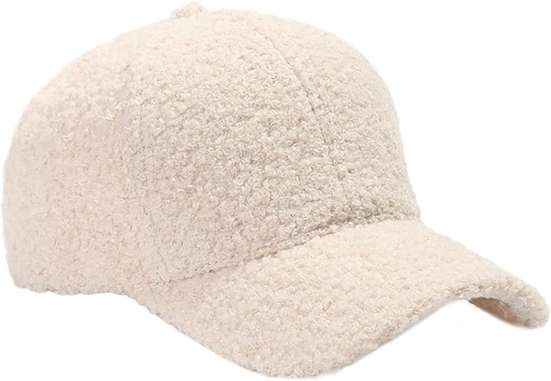 Warm-Winter-Fuzzy-Baseball-Caps-Women-Men-Fluffy-Teddy-Fleece Faux-Lamb-Wool-Basellball-Hat