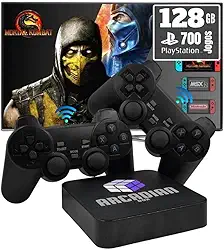 Game Retro Diversos Consoles 2 Controles Sem Fio Sistema 128GB com Jogos Atualizado Arcadian Box (2 Controles sem fio)