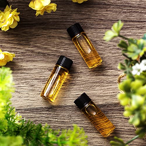 Lallisa 80 Pcs 5 ml Small Glass Vials with Screw Caps and Plastic Stopper Anointing Oil Sample Clear Bottles Leakproof for Liquids Aromatherapy Fragrance Lightweight Perfume Travel