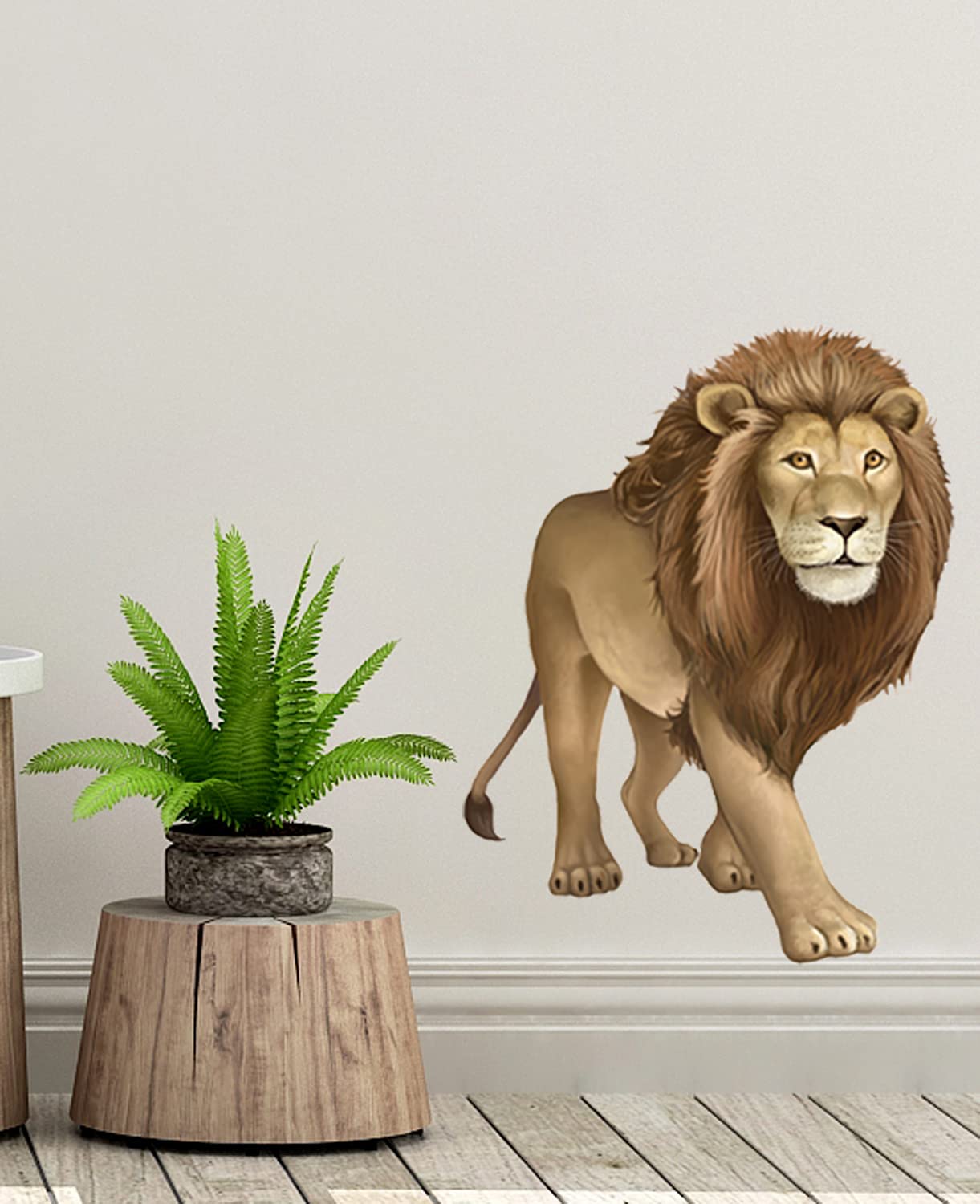 Boodecal Lying Tiger Jungle Wall Decal - 22.4x15.3 Inch Peel & Stick Vinyl Sticker For Kids Room