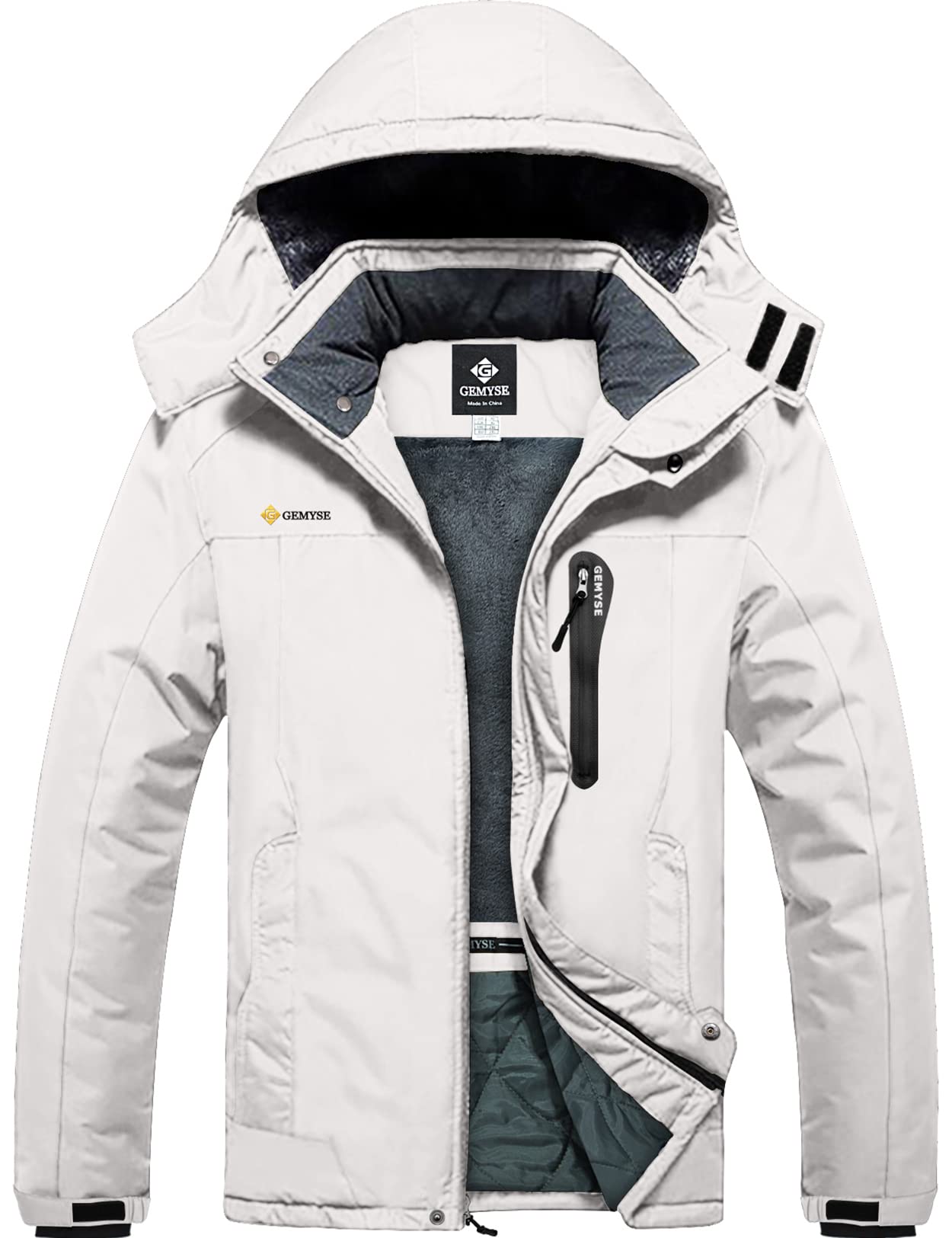 GEMYSE Men's Ski Snow Jacket Warm Winter Waterproof Coat Snowboard Rain Jacket Hooded Windproof Windbreaker