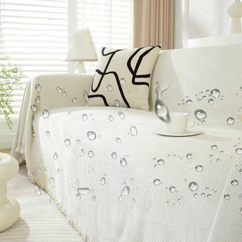 MXCZFC Sofa Throws Large 3 Seater, Chenille Throws for Sofas Large with Tassels, Waterproof Extra Large Throws For Settees 4 Seater, Non Slip Throws for Sofas for Sofa, Bedspread and Settee