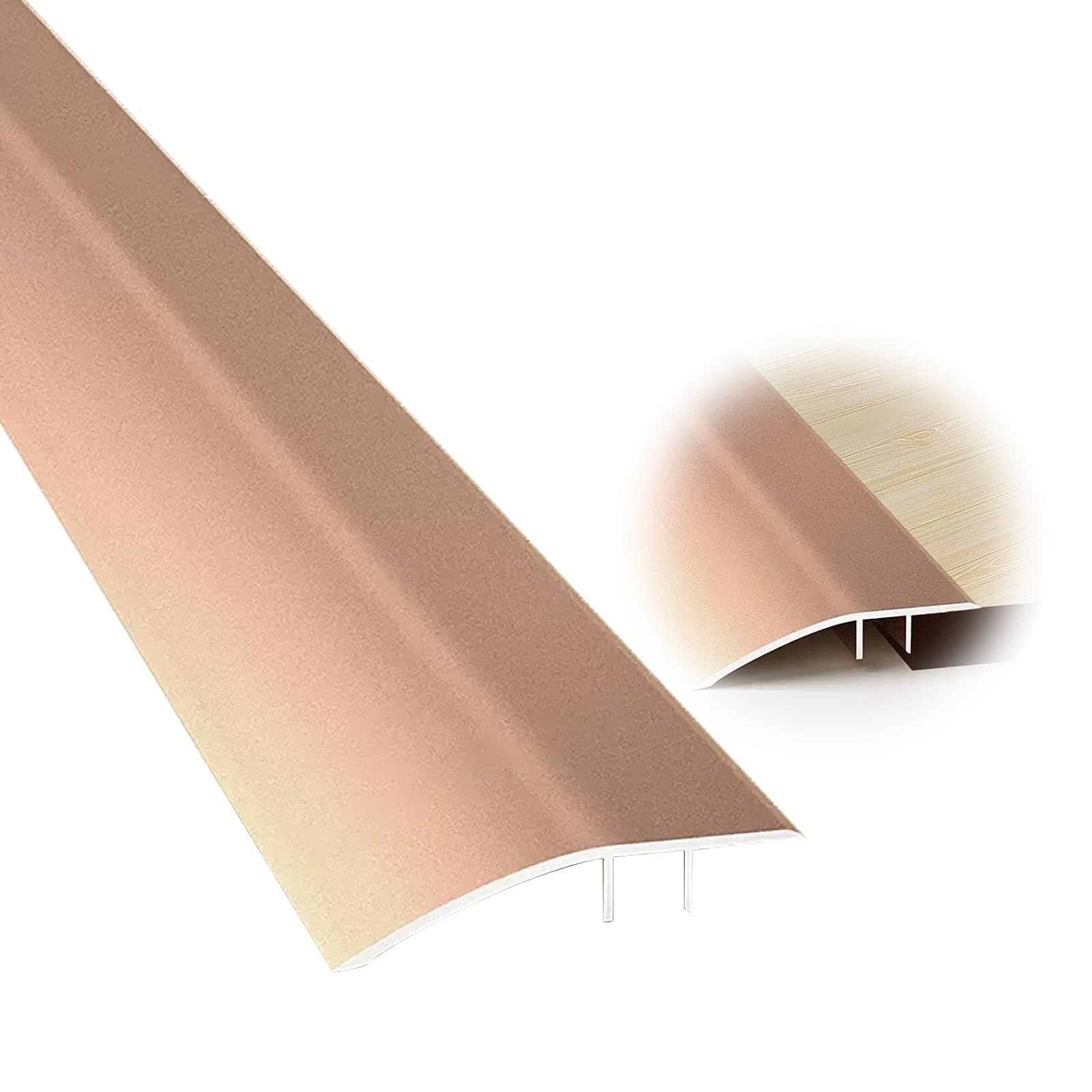 Perfil De Transición para Suelo con Desnivel, Tiras De Transición De Suelo, Tira De Borde De Aluminio, puente de altura entre 7-25mm(Purple Gold,4.3x150cm)