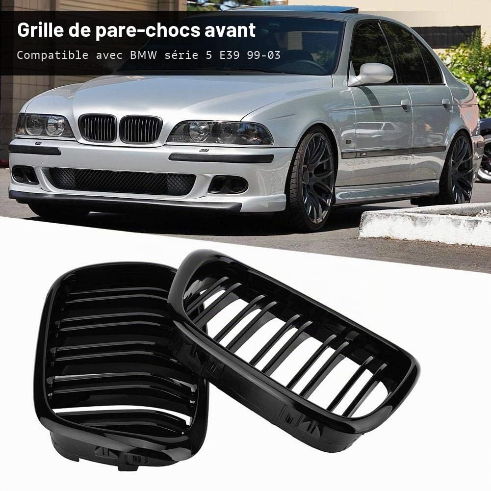 Grille noire pour BMW E39 Série 5 M5 1999–2003, plastique ABS, JK129, de rechange, clipsable