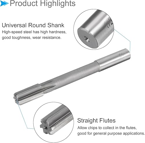 Miniatura 5 de Escariadores, 12 "de diámetro de corte H7, cortador de fresado recto de acero de alta velocidad - (aplicaciones para máquina de perforación de