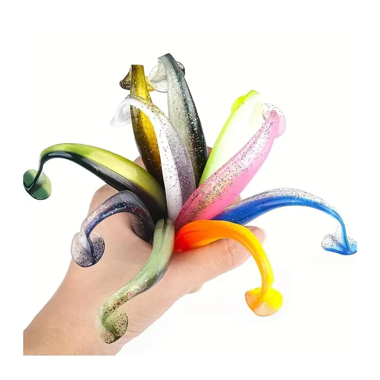 Leurre de pêche à Queue Souple, Ensemble d'appâts en Silicone, nageurs, Wobblers, Pesca, Bar, Carpe, Couleur aléatoire, 55/65/75mm, 10/50/100 pièces