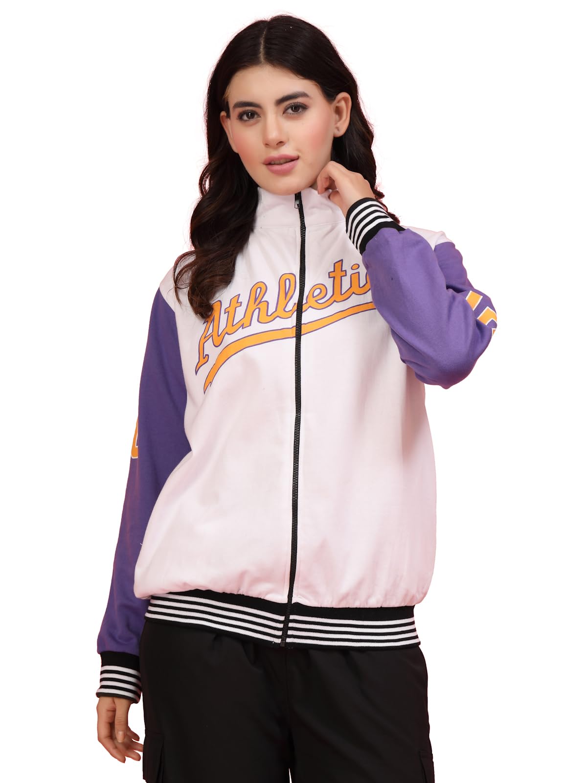 rigo Oversized Varsity Jacket for Women | Puff Print Varsity Jacket | Streetwear Varsity Jacket | Varsity Jacket for Women-picture-23