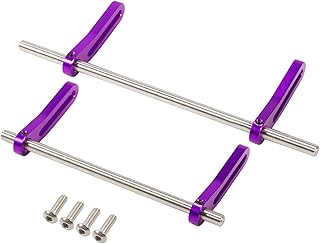 AMK Adjustable 1/10 Scale Bumper Mount Front Rear, Metal Bumper Set Complete for RC Crawler Axial SCX10 Element Enduro Gen7 Gen8 TRX6 TRX4 Upgrades (Purple)