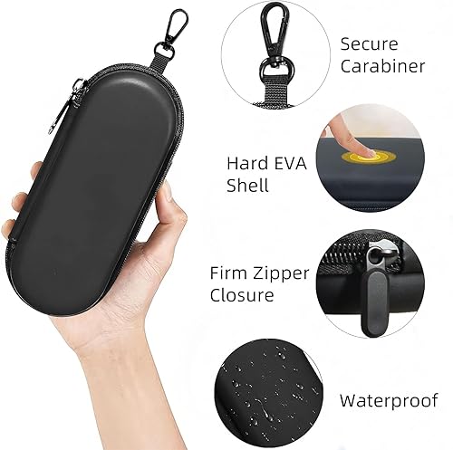 Miniatura 3 de CHANGAR Funda doble para gafas, carcasa rígida de poliuretano, organizador de lentes de sol de cuero múltiple con clip, almacenamiento doble para