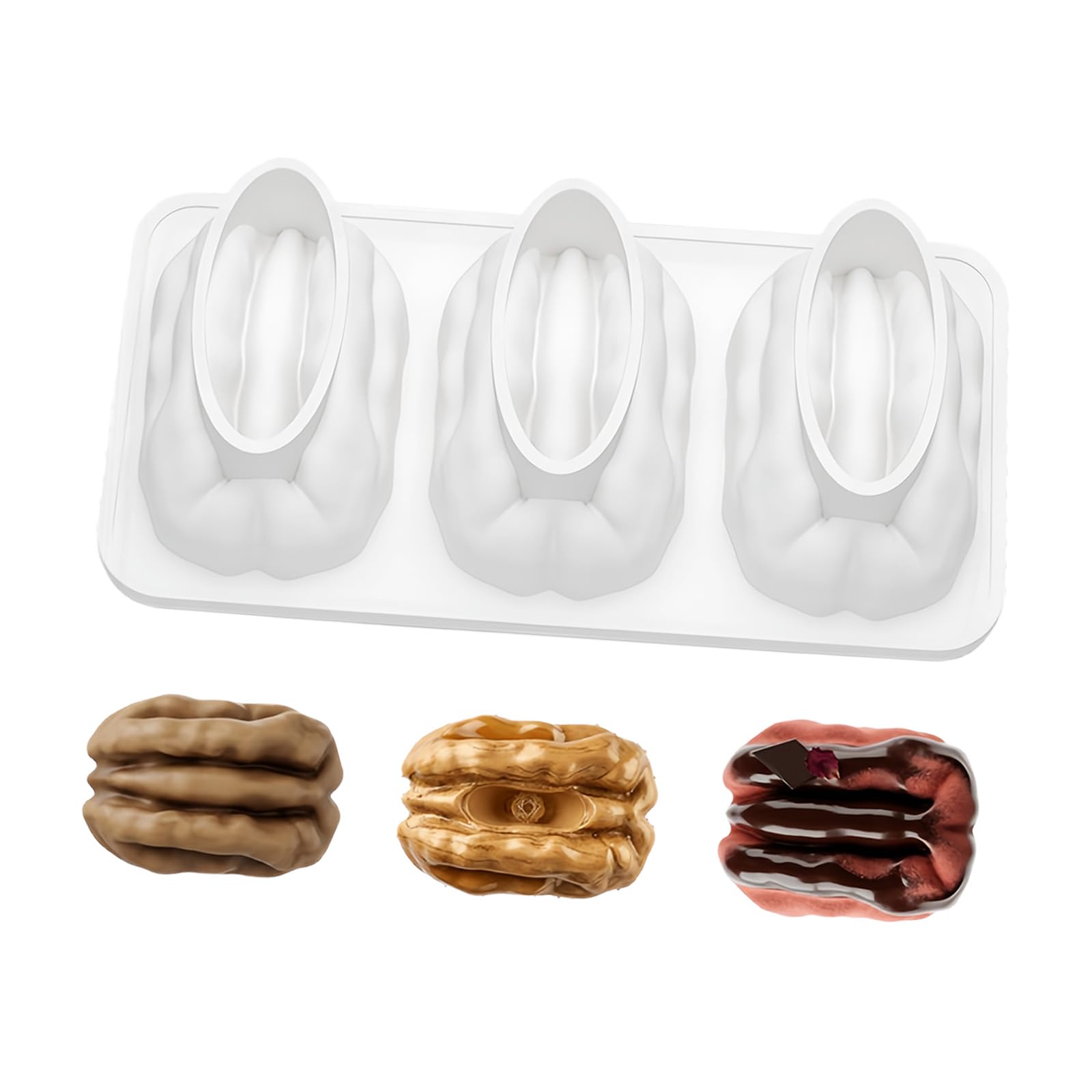 Kalttoy Silicone Molds Kitchen Bakeware Walnuts Shape Suitable for Baking Chocolate Dessert Food Grade Safe Silicone Texture Creative Cake Molds