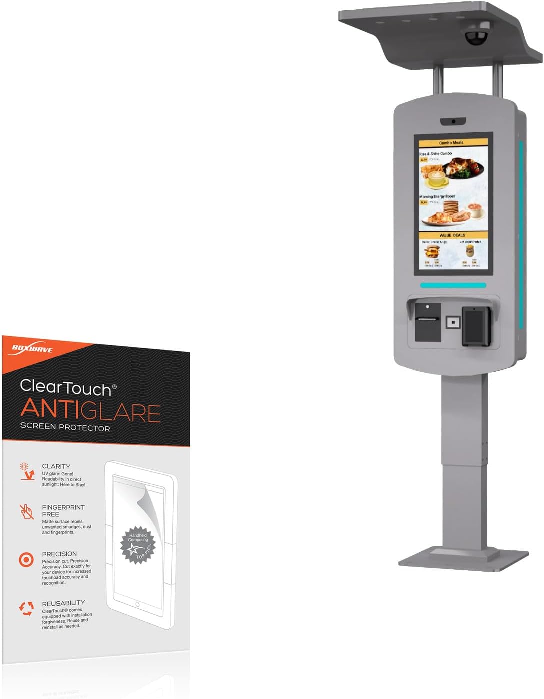 BoxWave Screen Protector Compatible With Eflyn DriveVista OrderPro Outdoor Self-Order Kiosk - ClearTouch Anti-Glare (2-Pack), Anti-Fingerprint Matte Film Skin