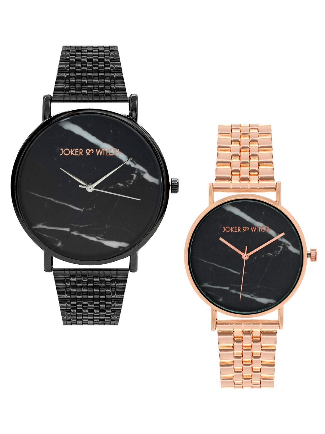 Joker & Witch Stainless Steel Fedderick & Anne Couple Analog Black Dial Rose Gold Band Watch Gift Set For Men And Womens (B08WX67ZQN) Amazon Price History, Amazon Price Tracker