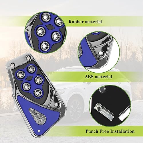 Vista 5 de Set de 3 fundas antideslizantes de aleación de aluminio para pedales de coche, cubiertas de pedal de freno de transmisión manual, fundas