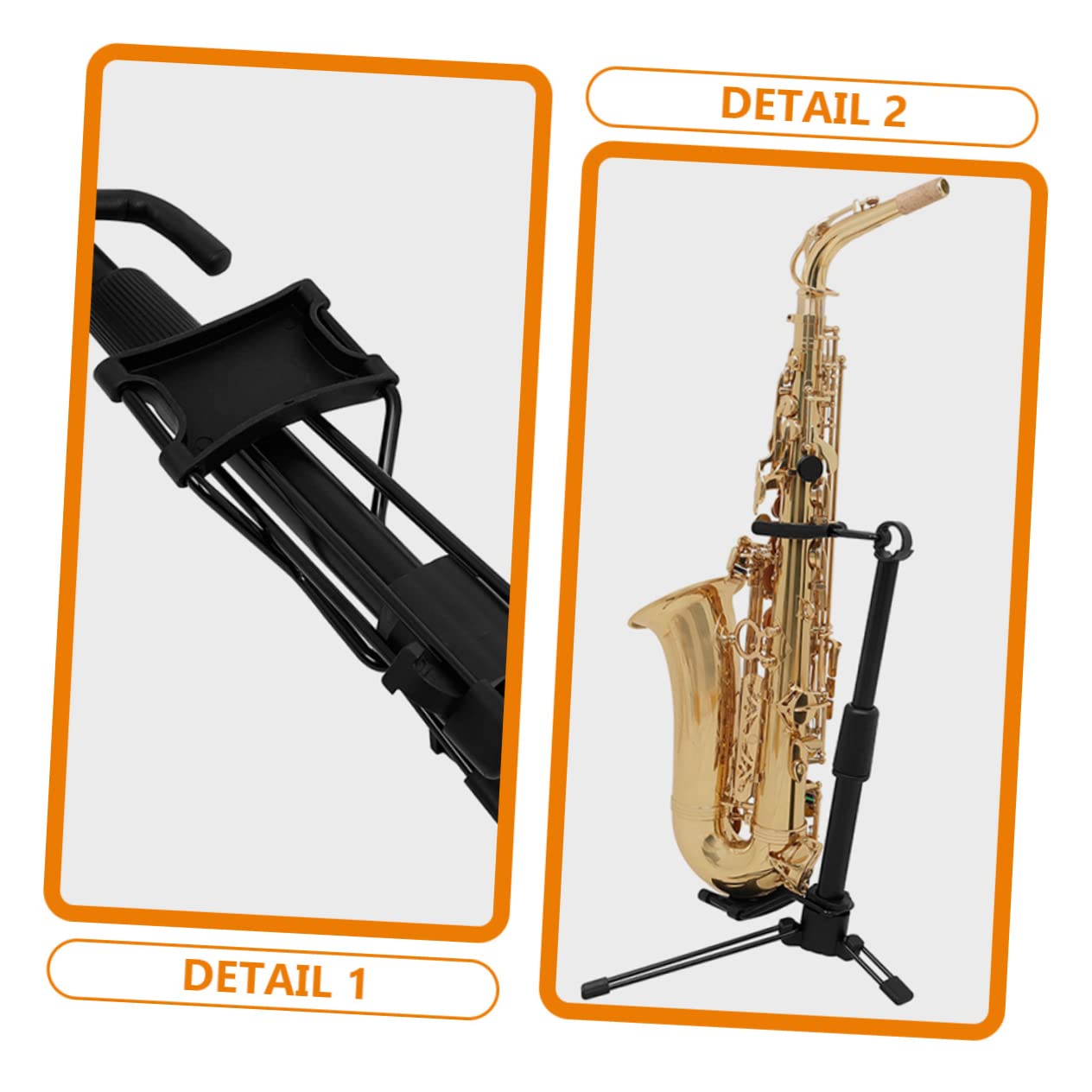 Yardwe Supporto Pieghevole per Strumenti Musicali Nero in Abs e Metallo