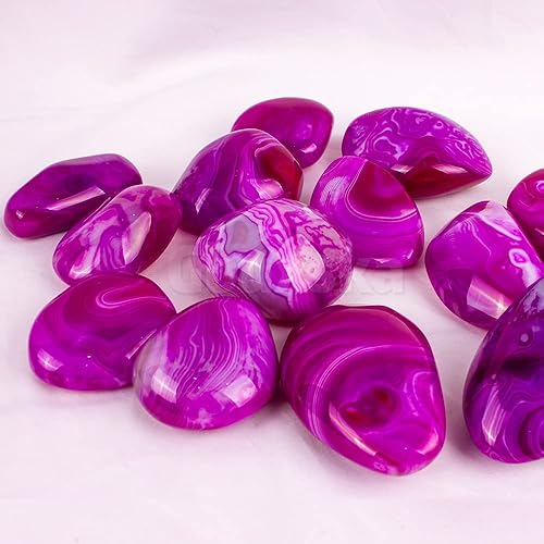 Miniatura 5 de Piedras de palma de ágata fucsia, cristales de piedra natural de preocupación irregular y piedras curativas para meditación, colección de equilibrio