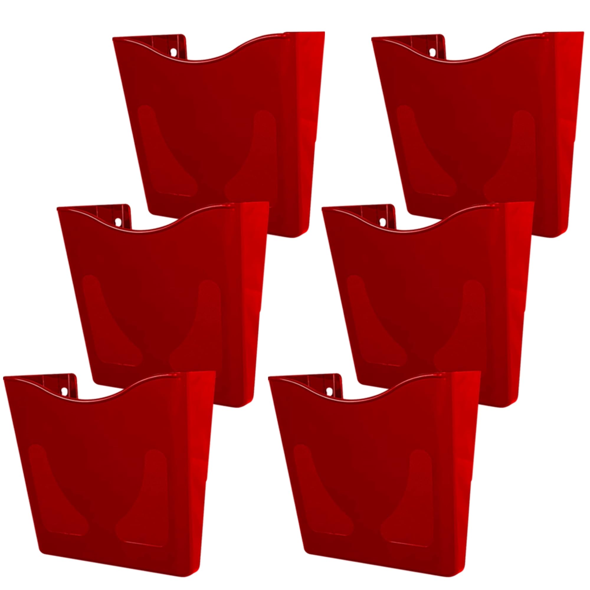 Deflecto 6-Pack Red A4 Wall Mounted Document Holders โ Portrait Sign, Leaflet & Menu Display