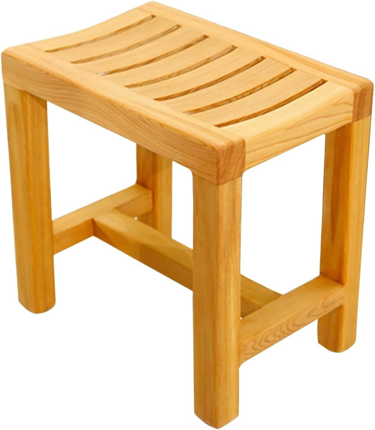 Seat Stool for Bathroom Wood Shower Seat Stool Foot Rest Shaving Stool with Non-Slip Feets ｜for Shampoo Towel Display Stands Bathroom Stools (Size : 42x33x50cm)