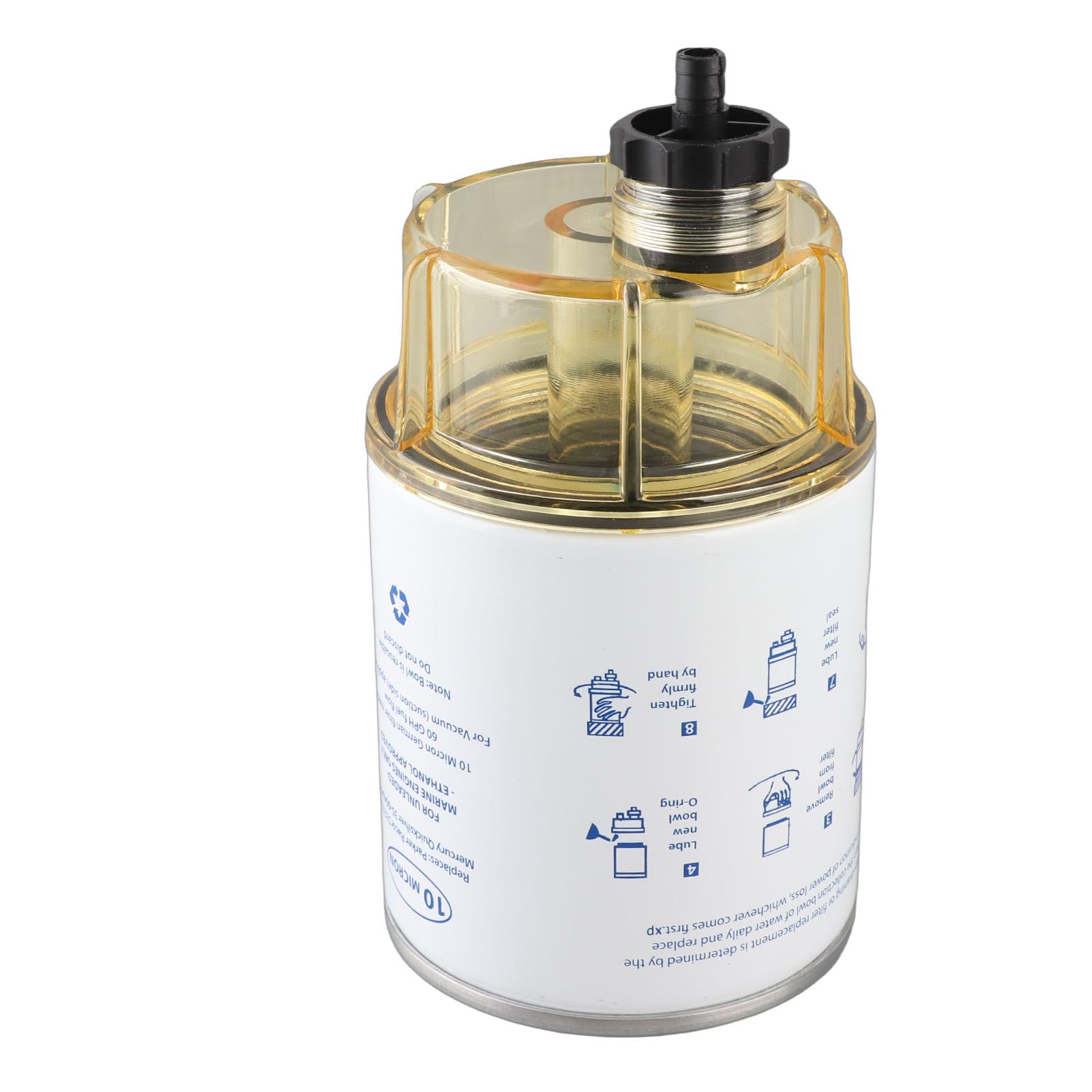 18-7928 Separador de Combustible y Agua, Filtro de Combustible Externo para Motor Marino Fuera de Borda de Barco