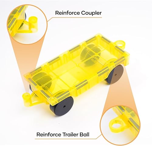 Miniatura 3 de Crenova Kit de construcción de camión de coche de 2 piezas, juego de juguete magnético para automóvil compatible con azulejos magnéticos