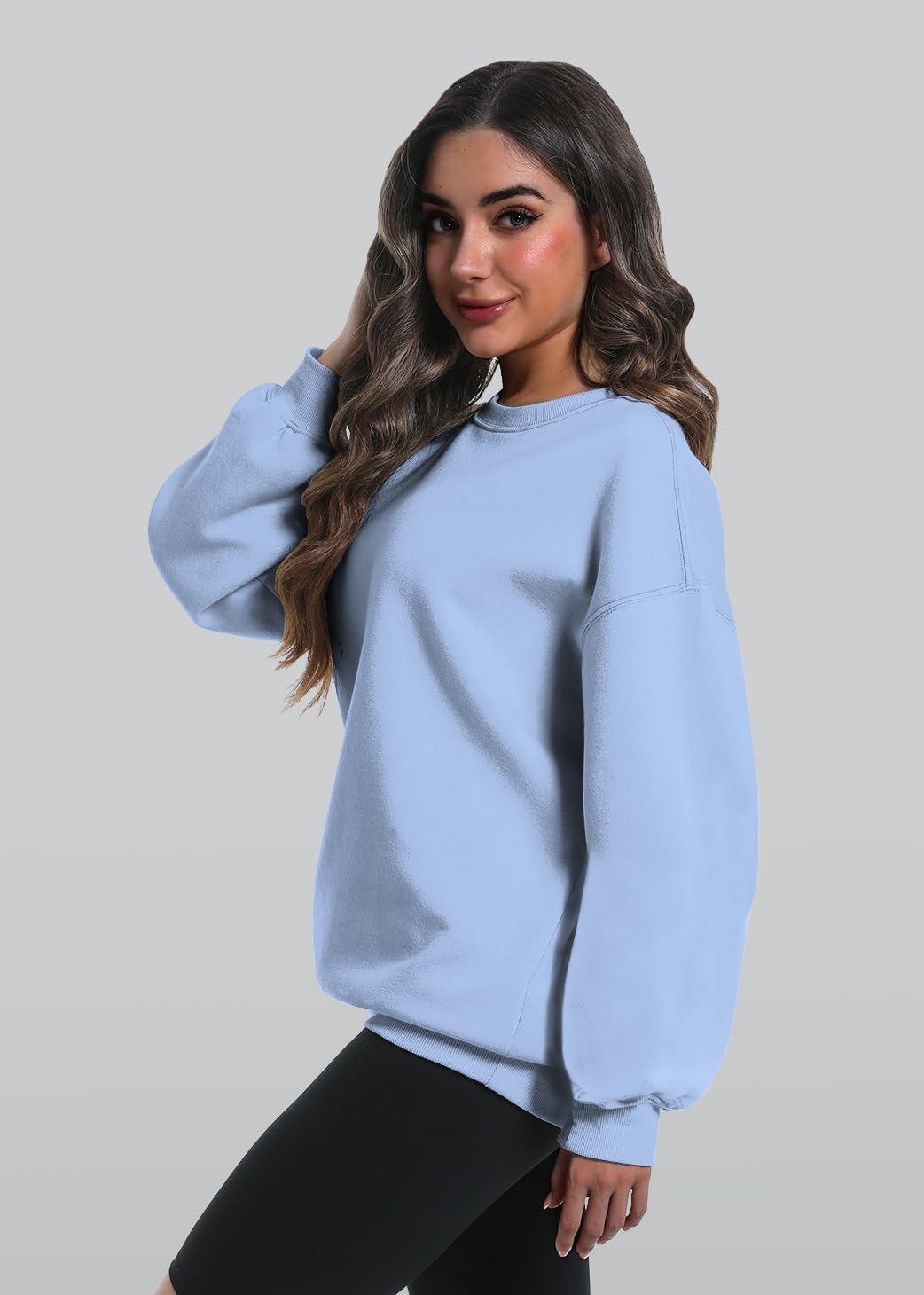 2 Pack Womens Oversized Sweatshirts Hoodies Long Sleeve Tops Fall Winter Clothes Crewneck Cozy Outfits Pullover - Image 4