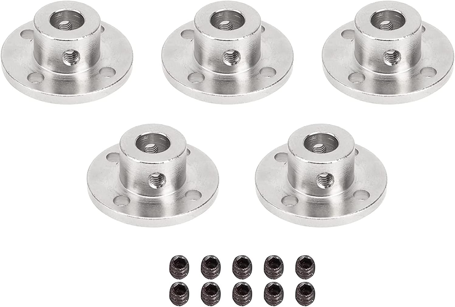 5Pack Vgoohobby Flange Shaft Coupling Connector,Rigid Guide Shaft Support Coupler Shaft Axis Joint for DIY RC Model Motors (3mm)