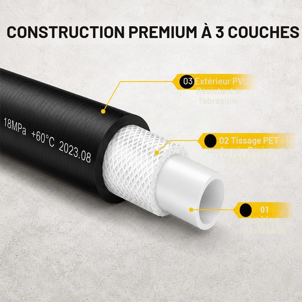 10 M Flexible Haute Pression pour Karcher K2 K3 K4 K5 K6 K7, Quick Connect Plug