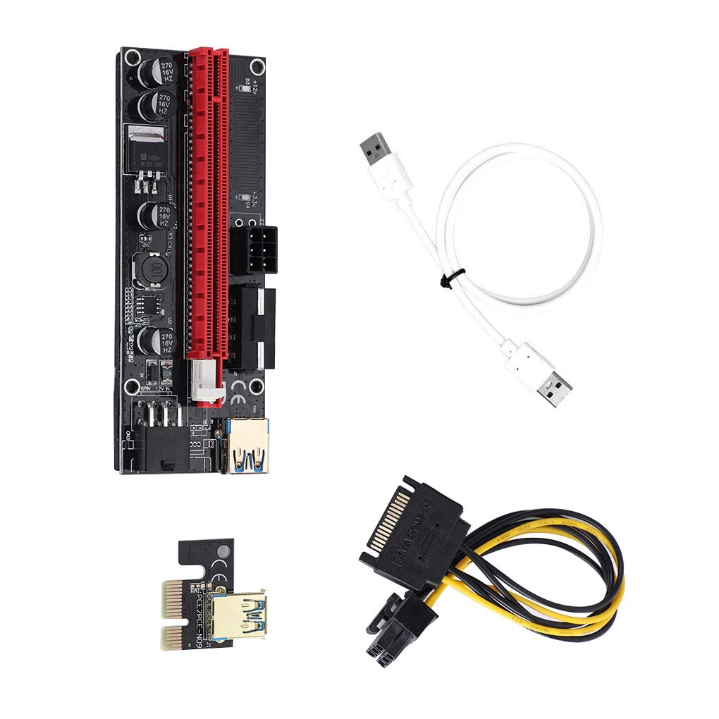 5 Set PCI-E Verlängerungskabel Power Board USB 3.0 6 Pins 1X auf 16X Display-Karte Portable Mini Home Video Supplies Miner Weiß
