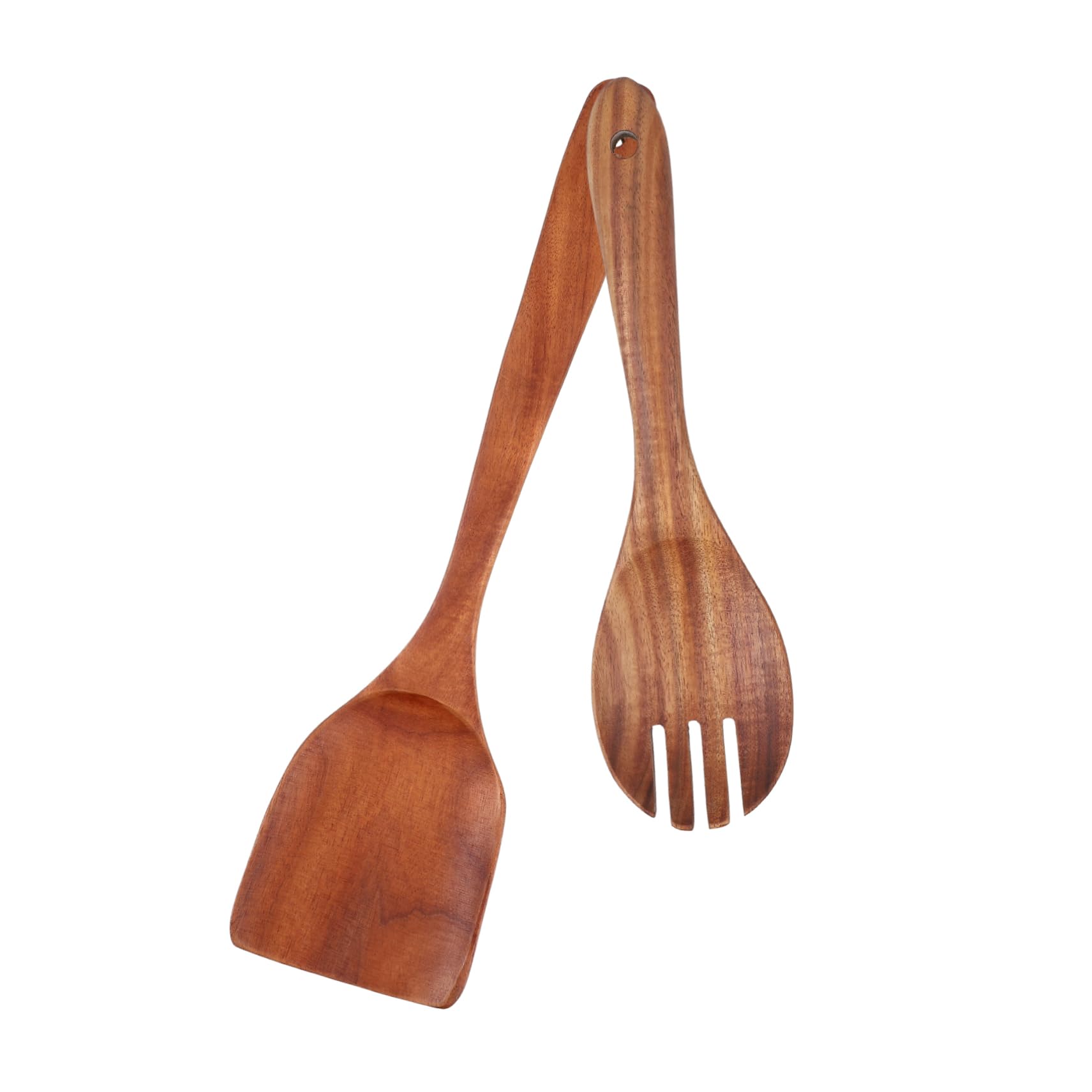 MUCKLILY 1 Set Salad Dishes Kitchen Ladle Cooking Ladle Dinner Forks Pasta Server Salad Mixing Fork Food Fork Claw Salad Servers Salad Forks Fruits Spoon Salad Flatware Wood Light Brown