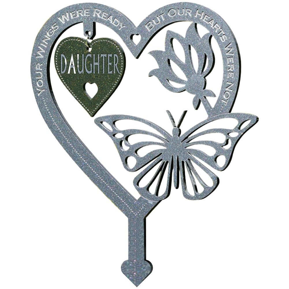 CHANGYUE Grave Decoration Cemetery Garden Memorial Plaque Graveside Metal Stick(Daughter)