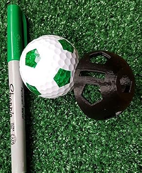 N3 Golf Ball Marker - Pentagon Soccer Ball Stencil with Circle and Alignment Line