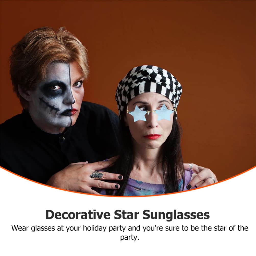 jojofuny 2 Pares Gafas De Sol De Fiesta Lentes De Sol Con Estrellas Decorativas Gafas De Corazón Gafas De Sol De La Americana Divertido De Las Mujeres Maquillaje Ordenador Personal