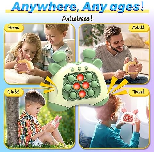 FORLINX Pop It Game for Kids,Handheld Pop Game Quick Push Pop Game Electronic Game Sensory Fidget Toys for Adult Kids Birthday Gifts for Kids 3 4 5 6 7 8+ Year Old Boys and Girls(Green) 5 619NJOzBppL. AC