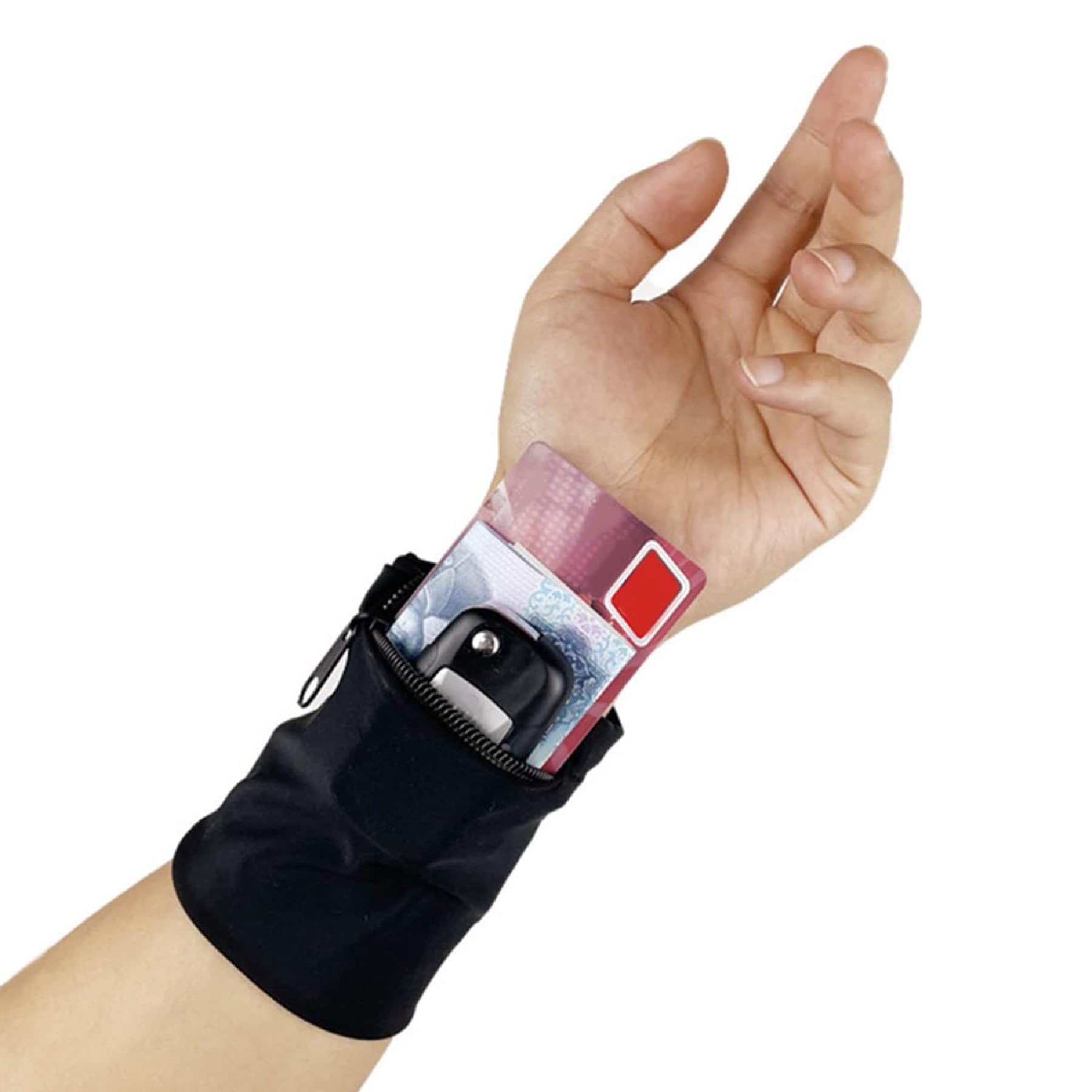 95MILES GARMENTS Wrist Band Wallet Wrist Pouch for Multiuses Wristband Wallet for Sports Gym Exercise Outdoor Activities Zipper Type