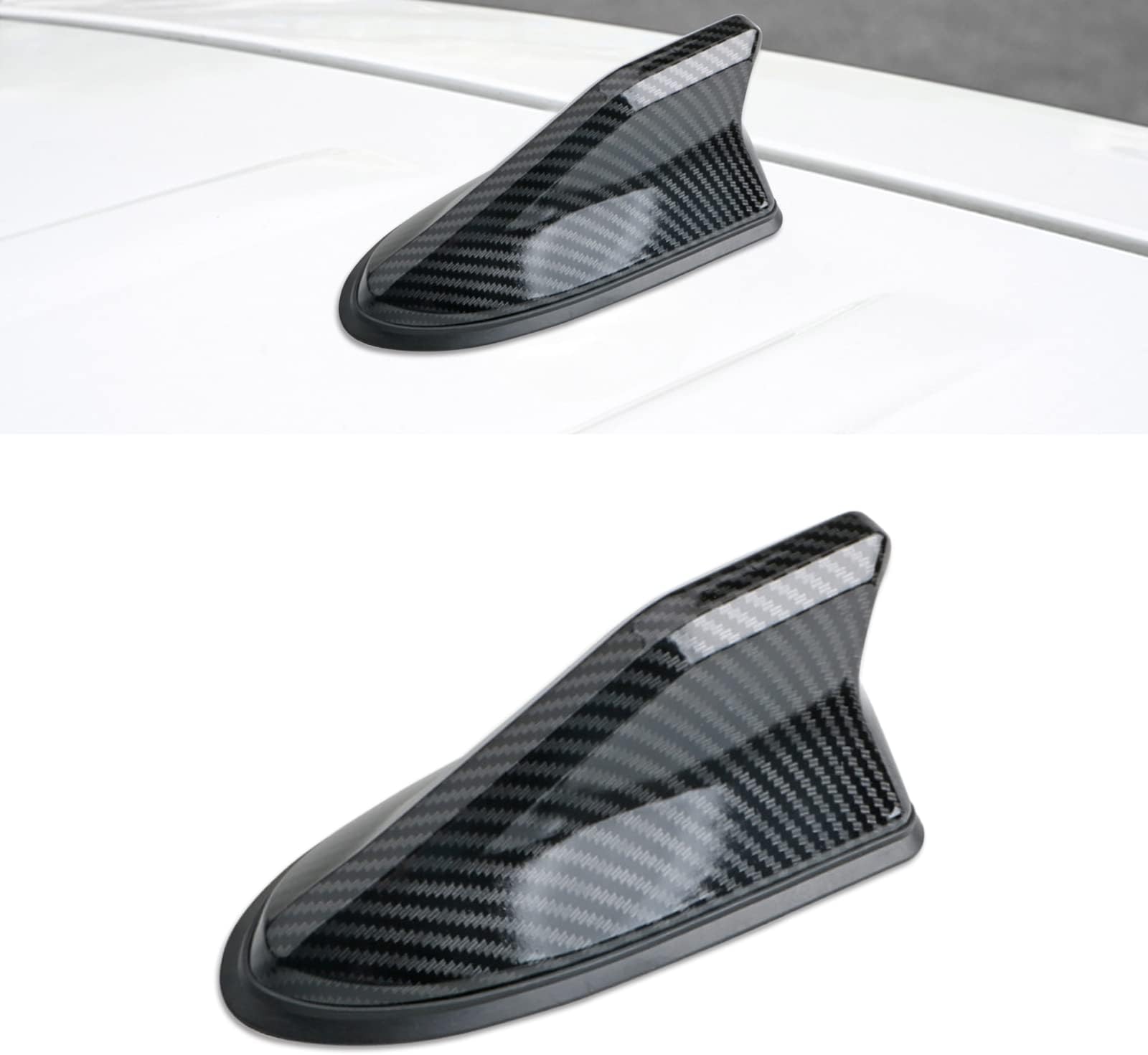 1 Pack Shark Fin Antenna Cover, Antenna Tail Modification Special, Replacement Car Roof Decorative Antenna Cap, for Car SUV Truck (Carbon Fiber)