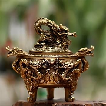 銅 細工 二龍戯珠薫香炉 香道具 仏具 工芸品 美術品 置物 Amazon.co.jp: 特注品人気推薦二龍の珠竜香炉線香立銅製品置物